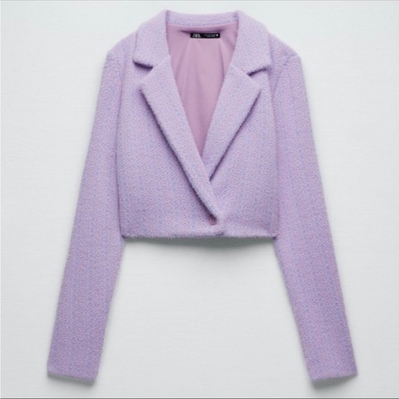 Zara | Blogger’s Favourite Purple Crop Jacket - Picture 2 of 10